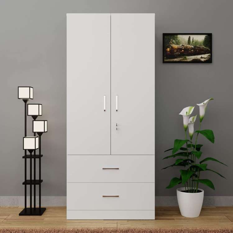 White Double Door Wardrobe